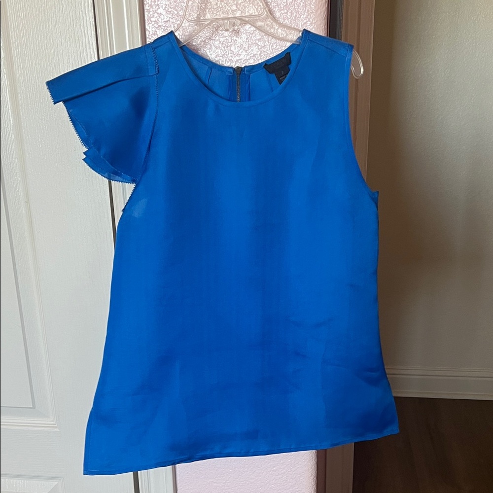 J. Crew Blue Asymmetrical Sleeveless Tank Top